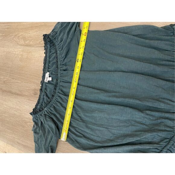 William Rast Green Off-the-Shoulders Lace Tye Blouse, Size Small, MSRP $90 - Picture 3 of 11